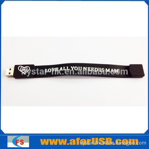 New USB flash drive ! Latest USB bracelet with custom Embossing logo and Debossing logo inside of wristband usb